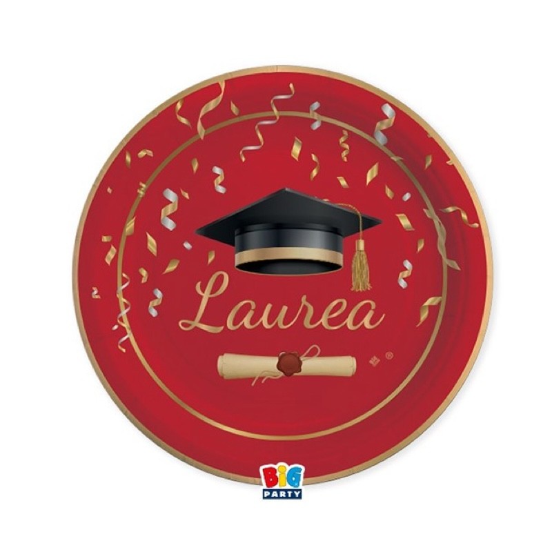 piatto laurea cm24 pz8